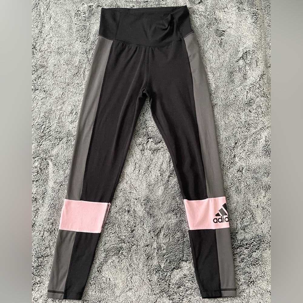 Adidas Kids One Piece in Black and Gray with Pink Accents